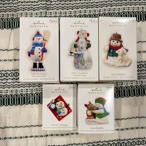 Hallmark Snowman Keepsake Christmas Ornaments Lot